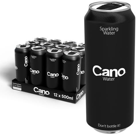 Cano Sparkling Water Multipack (12 x 500ml), Resealable Lids, Natural Spring Water Cans