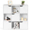 RELAX4LIFE Bücherregal mit 9 Fächern, Aktenregal mit 5 Magnettüren, Würfelregal, stehender Raumteiler für Wohnzimmer & Studierzimmer & Kinderzimmer, Büroregal für Bücher (Weiß)