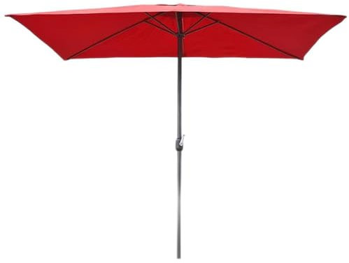 GDHY Sonnenschirm 200x200cm Gartenschirm Marktschirm Mit Kurbel Und Neigbar Terrassenschirm Quadratisch Schirm Mit Stahl Mast Balkonschirm, Braun