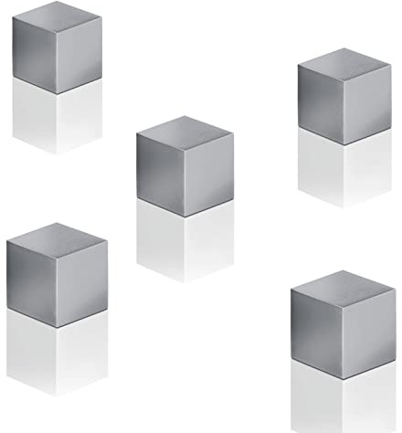 SIGEL BA728 Neodym-Magnete stark, Cube-Design, eloxiertes Aluminium, silbergrau, 5 Stück, 11x11x11 mm SuperDym, für Glas-Magnettafeln und Glas-Whiteboards