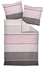 Janine Design Mako-Satin-Bettwäsche-Garnitur Palermo 31031 Farbe Beere-Mauve Größe 155x200+80x80