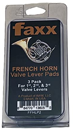 Faxx French Horn Lever Pads, Large Size, Set of 3 - Preformed soft pads to keep your fingers from slipping.
