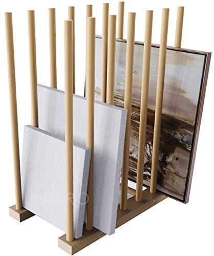 UNZERO Kunst-Aufbewahrungsregal, Holzaufbewahrungsständer für Leinwandbretter, Panel, Rahmen, Zeichenbrett, Drucksachen, Papierblock, Trägerplatte (27,9 cm T x 48,5 cm B x 61 cm H)