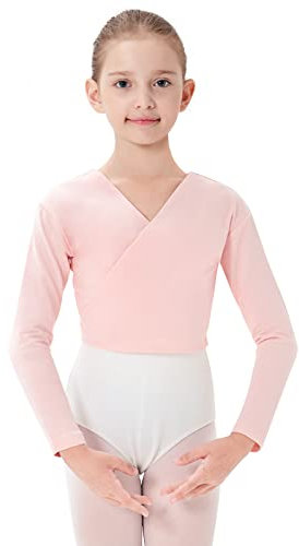 PLIKSUVER Ballett Wickeljacke Mädchen Langarm Gymnastik Tanz Ballettjacke Baumwoll Ballett Strickjacke für Mädchen Damen