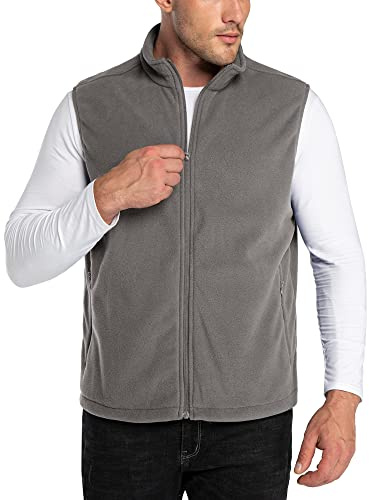 33,000ft Veste Polaire pour Hommes Col montant d'extérieur ultralégers Gilets à Fermeture Éclair intégrale