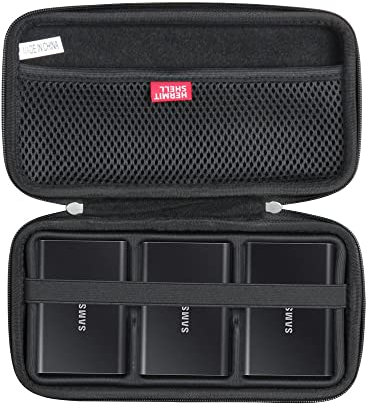 Hermitshell Étui de Voyage Rigide pour Samsung T7/T7 Touch Portable SSD 1 to 2 to 500 Go USB 3.2 Disque Dur Externe (étui pour 3 disques durs, Noir)