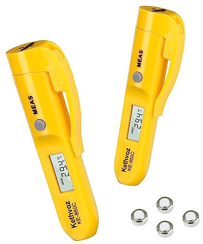 Penna Termometro Infrarossi Tascabile, Kethovz Infrared Thermometer Mini Senza Contatto Misura Temperatura Superficiale con Clip Tascabile -30 °C~275 °C, per Cucinare Carne Pizza Vino Forno(2 Pack)