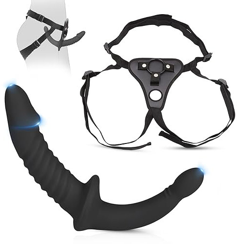 Strap on Umschnall für Frauen Lesbian,Strapon-on Doppeldildo Abnehmbar Umschnall-Dildos,Umschnalldildo,Analdilos Herren,Dildo Schwarz Realistischer Dildo Analplug mit Harness,Dildos Masturbator