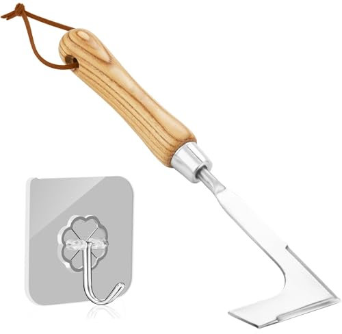 ZSMJAER Extractor Malas Hierbas,Cuchillo Escardador de Acero Inoxidable con Mango,Herramientas de Jardinería,para Eliminar Musgo y Malas Hierbas