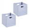 Relaxdays Aufbewahrungsbox 2er Set, Faltbare Regalboxen, HBT: 30 x 30 x 30 cm, Grifflöcher, Faltboxen aus Filz, grau
