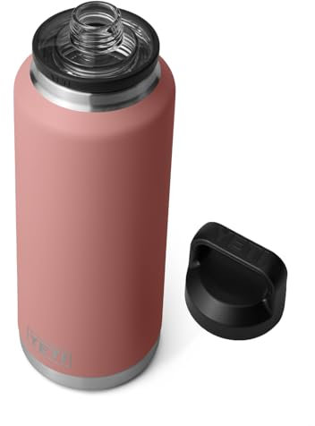 YETI Rambler 46 oz Bottle, Leakproof, Vacuum Insulated, Stainless Steel with Chug Cap, Sandstone Pink