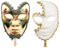 HDCRYSTALGIFTS Ein Paar Paare Venezianische Cosplay Masken mit Stab Venezianische Musikalische Karneval Mardi Gras Maskenball Party Kostüm Dekoration