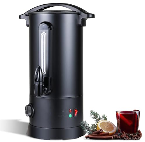 Peviasot Glühweinkocher 10L 1800W Glühweinkessel mit Zapfhahn Edelstahl Glühweinkocher Temperatureinstellung 30-110°C Glühweinautomat Heißgetränkespender