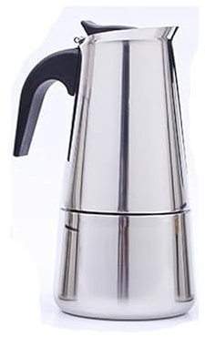 Stainless Steel Espresso Coffee Maker Stove Top Percolator 2/4/6/9 Cups Moka Pot , Makes Real Italian Coffee, Moka Pot 2/4/6/9 Cups , Stainless Steel (B-6Cups/300ML)