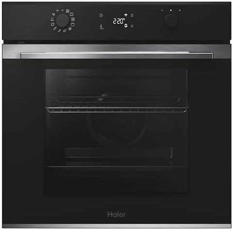 Haier ID Series 2 H6 ID2P5B3YTX - Forno multifunzione, pirolitico e idrolitico, connettività Wi-Fi, capacità 78 l, 1 griglia e 1 vassoio, 12 funzioni, display touch, funzione preferita, nero