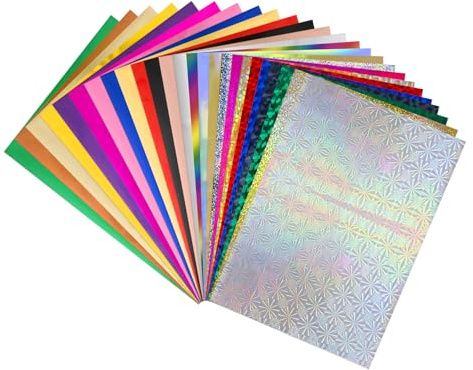 Briartw 20 x 29 cm 25 färger varmfoliepapper 100 ark pack toner reaktiv folie varm stämpel foliepapper av laserskrivare och laminator för scrapbooking hantverk korttillverkning gör-det-själv