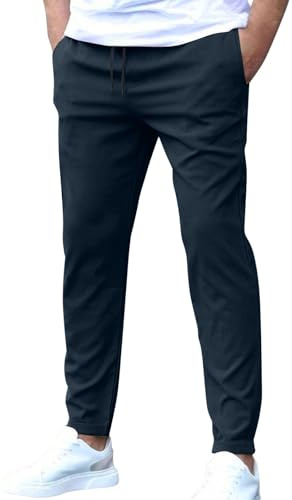 TOFOTL Pantaloni Slim Fit Uomo Mare Lavoro con Tasconi Baggy Trekking Stile Moderno E Funzionale Vintage Casual Tattici Pantaloni Kirakuko Tuta da Neve Uomo 01-Marina XXL