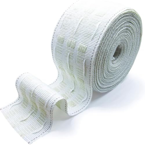 Rayakt 10 Metres x 3 Inch White Pencil Pleat Curtain Header Tape, Detachable Cord Design for Blackout and Wave Curtains