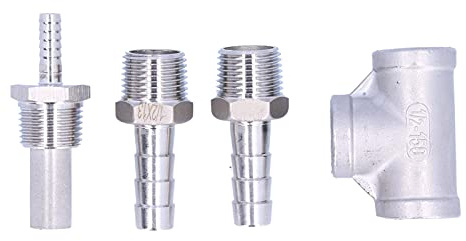 ANKROYU Kit d'aérateur de brassage de bière en acier inoxydable avec pierre d'aération de 2 μm pour le brassage à domicile Outil d'oxygénation à haute efficacité Durable Résistant