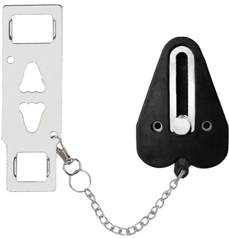 Cadena Puerta Seguridad Cerradura de puerta portátil, cerradura seguridad doble orificio, pestillo bloqueo viaje, dispositivos for la escuela