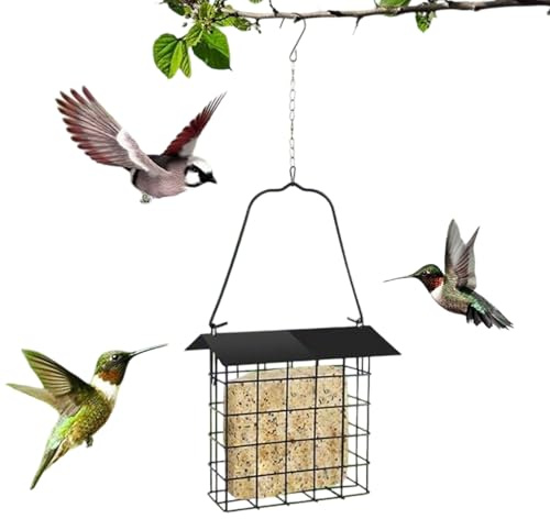 Comederos para pájaros salvajes | Soporte de comida de colibrí de metal - soporte de comida para aves a prueba de agua, para jardín, patio trasero, balcón, apartamento, cerca, patio, patio al aire