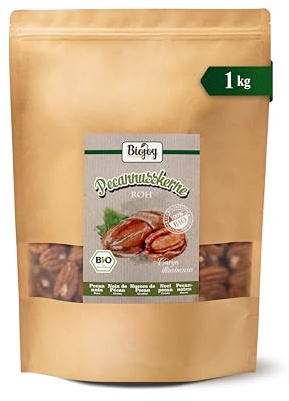 Biojoy Nueces Pecanas Crudas Ecológicas (1 kg Mitades), sin sal y sin tostar
