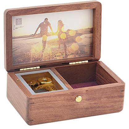 Sinzyo Foto Personalizada You Are My Sunshine Caja de Música Joyero de Madera Navidad San Valentín Regalo de Cumpleaños(Palisandro)