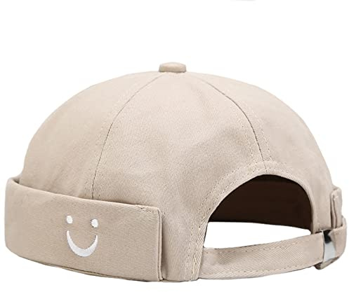Docker Bonnet Bob Homme Femme Chapeau sans Bord Bonnet Marin Travailleur Casquette sans Visière Roulé Chapeau Brimless