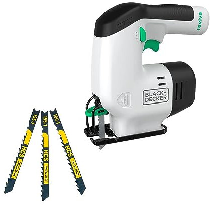 BLACK+DECKER Reviva 12V Jigsaw with 3 Blades REVJ12A3-GB