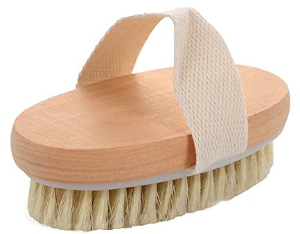 VOANZO Spazzola per il corpo a spazzola a secco setola naturale pelle secca esfoliante spazzola per il corpo per la pelle impeccabile spazzola per il corpo asciutto per massaggio