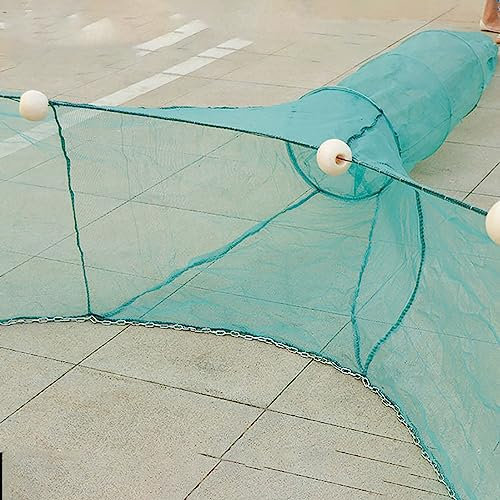 VLANIS 2pcs Fischreuse Faltbarer Köderfischreuse,tragbar Fisch Reuse Mit Kette Und Schwimmer,Fischen,Aal, Garnelen, Hummer,Krebsen Reusen Für Fischfang,1