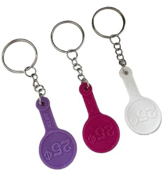3 Pack Aldi Shopping Cart Quarter Keeper Token Tool for Shopping Carts 25 Cents Holder Keychain Key Fob Coin Never Need a Quarter for Aldi Carts Again (Random)