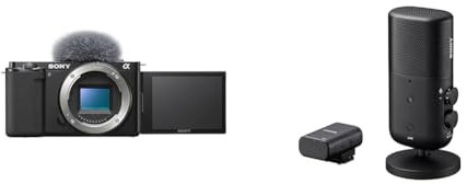 Sony Alpha ZV-E10 APS-C with Sony ECM-S1 Wireless Streaming Microphone
