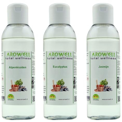Arowell - Erbe alpine Eucalipto Jasmine sauna versare sauna per sauna concentrato - 3 x 250 ml