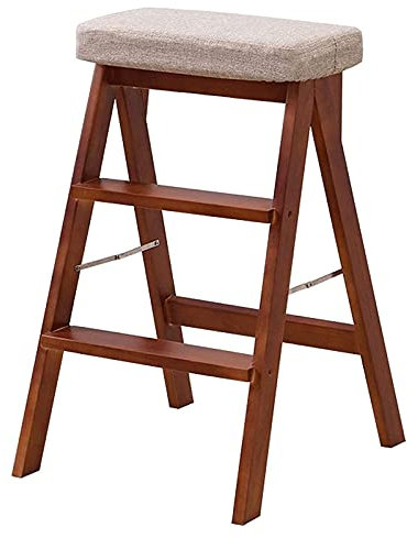 Sgabello da arrampicata per interni, sgabello portatile per gradini Sgabello per gradini da cucina in legno massello multifunzionale, sgabello a scala semplice pieghevole, stabile sicuro, facile da r