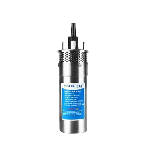 Pompa sommergibile solare in acciaio inossidabile Elettrica DC 12V 24V pompa ad acqua Pompaggio for pozzi profondi Aspirazione domestica Flusso ad alta prevalenza 70M(12L,24V)