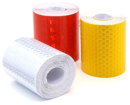 GIZGA 3 Rolle Reflektorband Klebeband für Sicherheit Warnklebeband Sicherheit Markierung Band 5cm x 3m