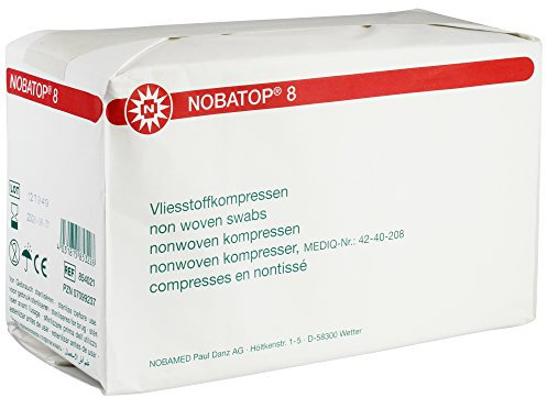 NOBATOP 8 Unsterile Vliesstoffkompressen 4-lagig, Größe:10.0 cm x 20.0 cm (100 St.)