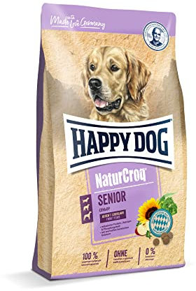 Happy Dog 60533 – NaturCroq Senior – Alleinfutter mit heimischen Kräutern für Hunde-Senioren ab 10 Jahren – 4 kg Inhalt