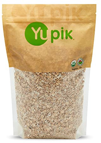 Yupik Organic Barley Flakes, 2.2 lb (35.2 oz), Non-GMO, Vegan, Kosher, Steamed, Rolled & Lightly Roasted Whole Barley Grains, Source of Fiber & Iron, Alternative to Oats, Ideal for Cooking & Baking