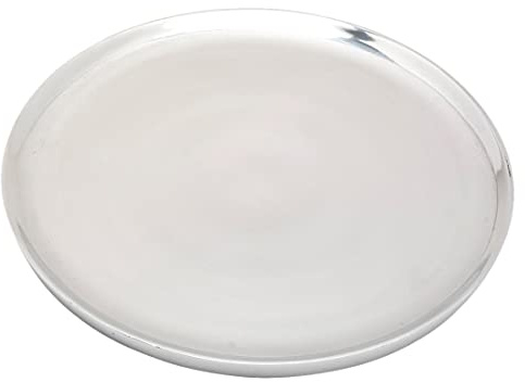 NKlaus piatto per candele rotondo Ø17cm alluminio lucido sottopentola decorazione candele a colonna 10444