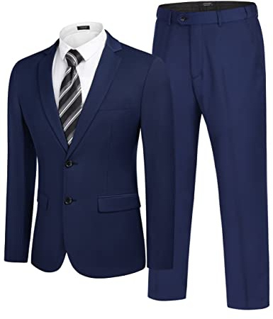COOFANDY Men's 2 Piece Suits Classic Fit 2 Button Dress Suits Tuxedo Jacket Blazer for Wedding Business Dinner Prom