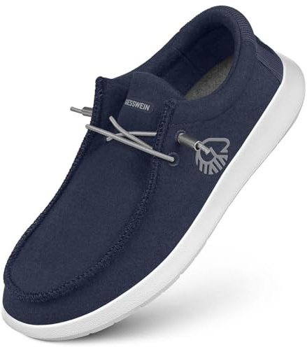 GIESSWEIN Merino Mokassin Damen - Slip on Schuhe aus Merino Wolle, Comfort Slipper, Frauen Halbschuhe, weiche, Bequeme & leichte Freizeitschuhe in komfortabler Weite, Schlupf Sneakers