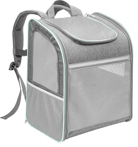 CINNANI Hunderucksack Katzenrucksack,Transportbox für Katzen bis 6kg - Bequemer Hunderucksack bis 6kg - Idealer Cat Backpack für den sicheren Katzen Transport 42 * 33 * 25CM(Himmelsgrau)