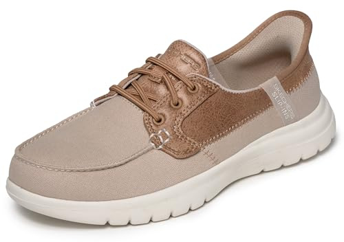Skechers Donna On-The-Go Flex Palmilla Slip-In ALLENATRICE, Taupe Textile, 41 EU