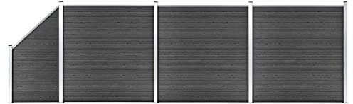 Homgoday Kit d'éléments de clôture brise-vue, clôture de jardin en WPC - Brise-vue - Brise-vue - Clôture de jardin - Clôture à lamelles - Clôture brise-vue - Clôture brise-vue - Clôture de jardin -