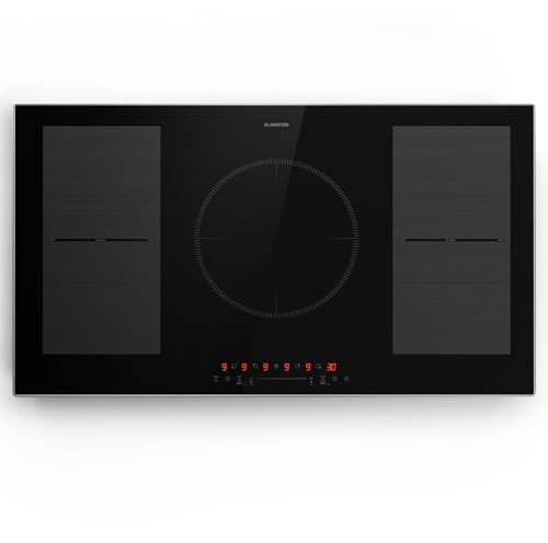 Klarstein Piano Cottura Elettrico Vetroceramica, Piano Cottura Elettrico 4 Fuochi Moderno, Piano Cottura Elettrico 4 Piastre 7000W Integrato, Piano Cottura Vetroceramica Elettrico Touch con Timer