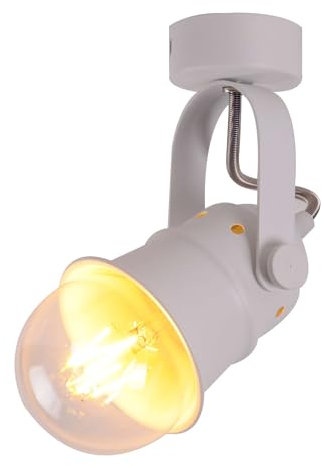TWSXTE Plafoniera in stile industriale Bianco, Vintage Faretto LED, Applique da parete interna orientabile, Prese E27, per lampadine fino a 60W (senza lampadina)