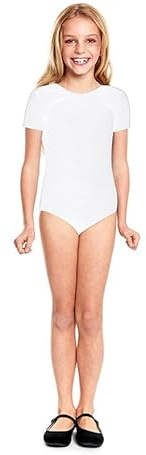 Partilandia Body o Maillot Ballet blanco manga corta para niña 12 años