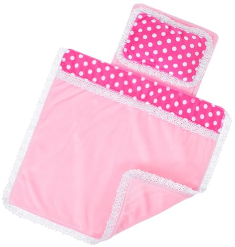 JOINPAYA Mini Bedding Set for Dollhouse with Mattress Pillow Comforter Soft Fabric Doll Bed Sheets 11.22X10.43X0.08In Dollhouse Bedroom Accessories for 9-12 Inch Dolls